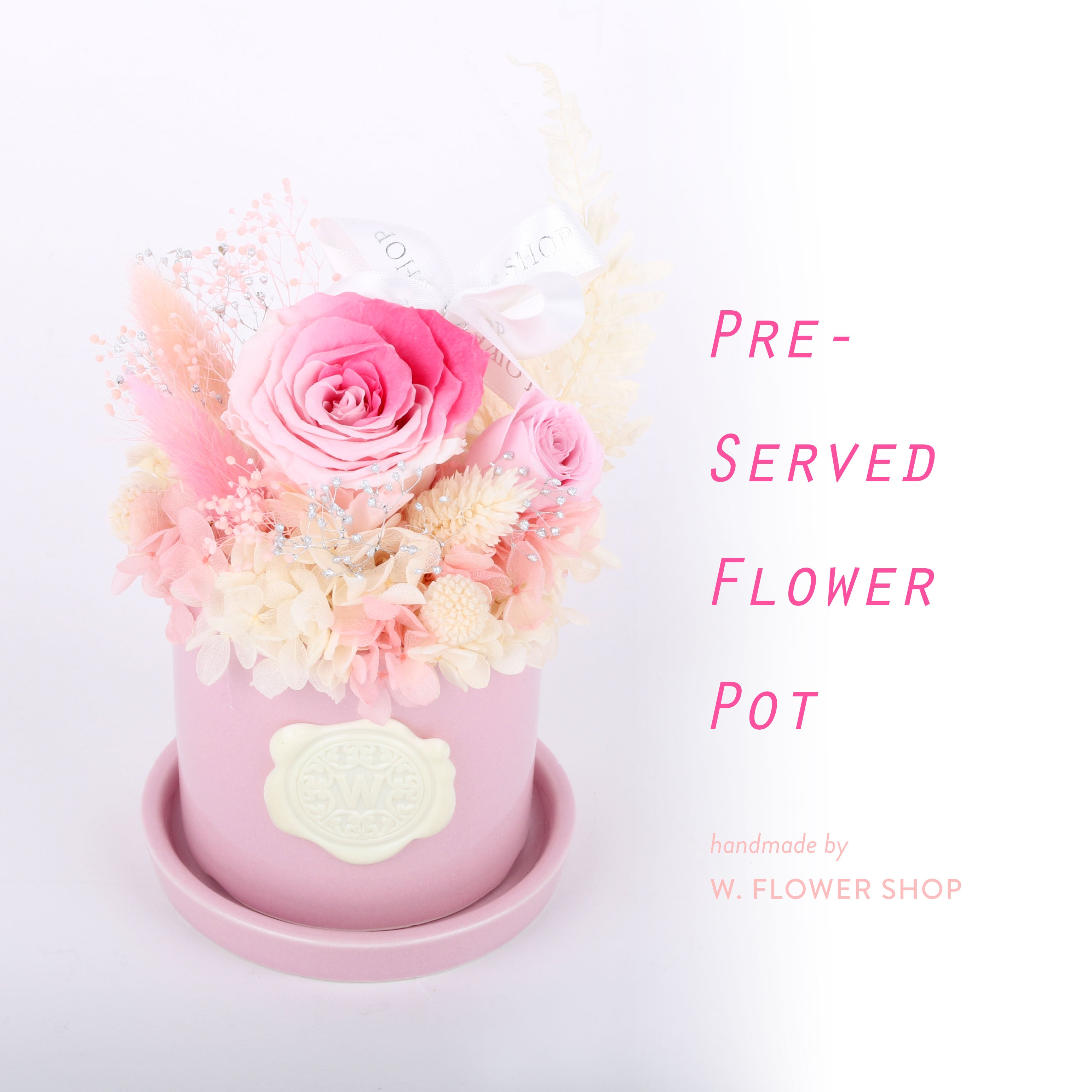Preserved Rose Pot - Pink