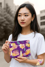 Load image into Gallery viewer, Medium Coin Pouch - Coneflowers (Purple)
