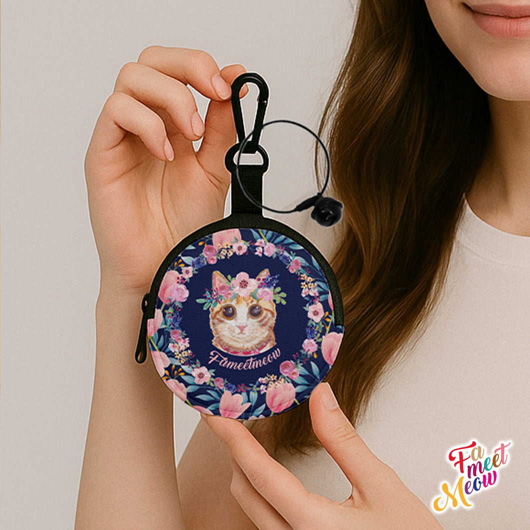 Round Coin Purse - Tulips