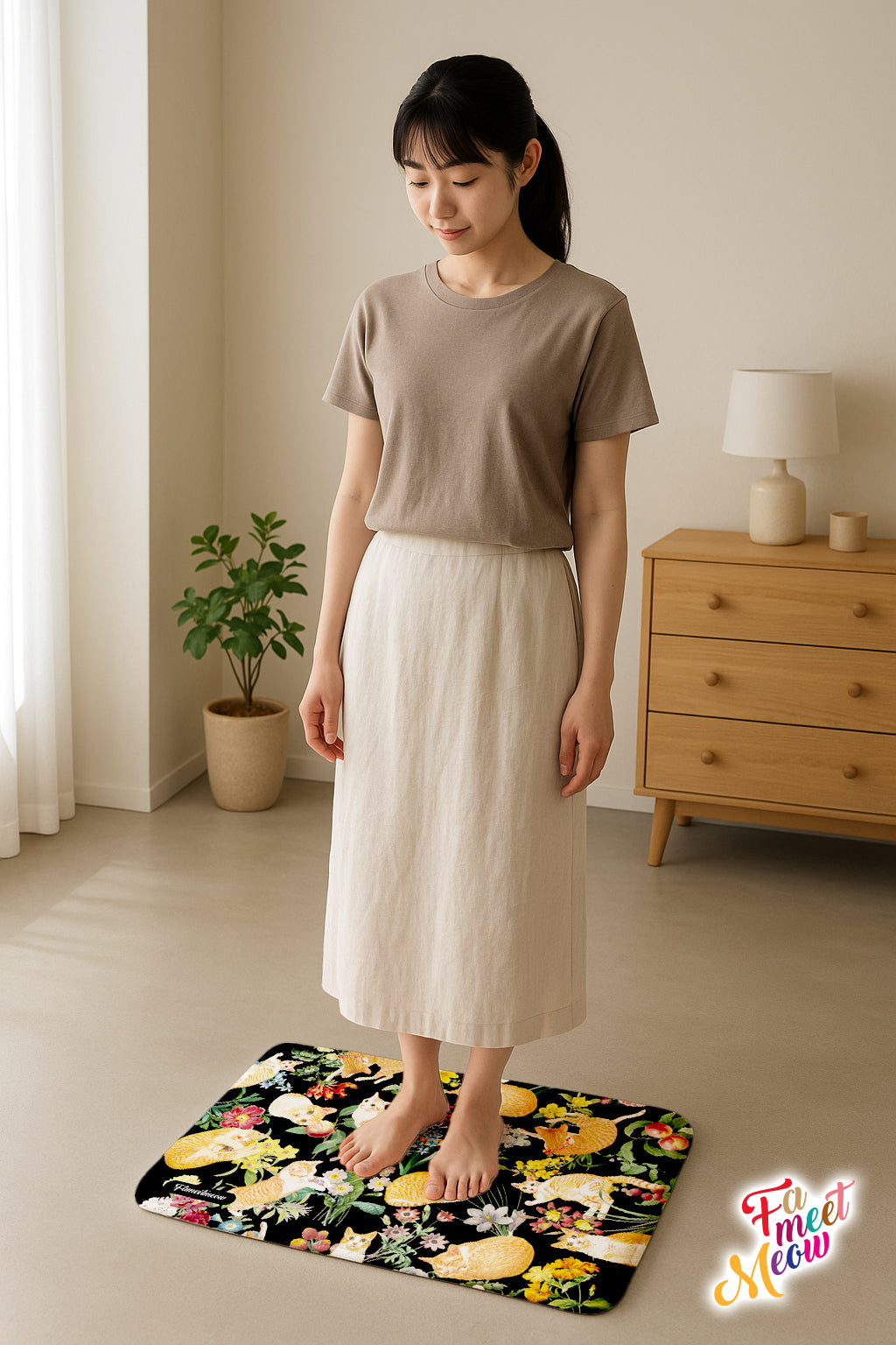 室內門墊 - Floral (黑色)