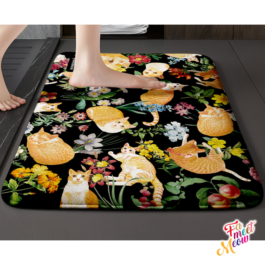 室內門墊 - Floral (黑色)