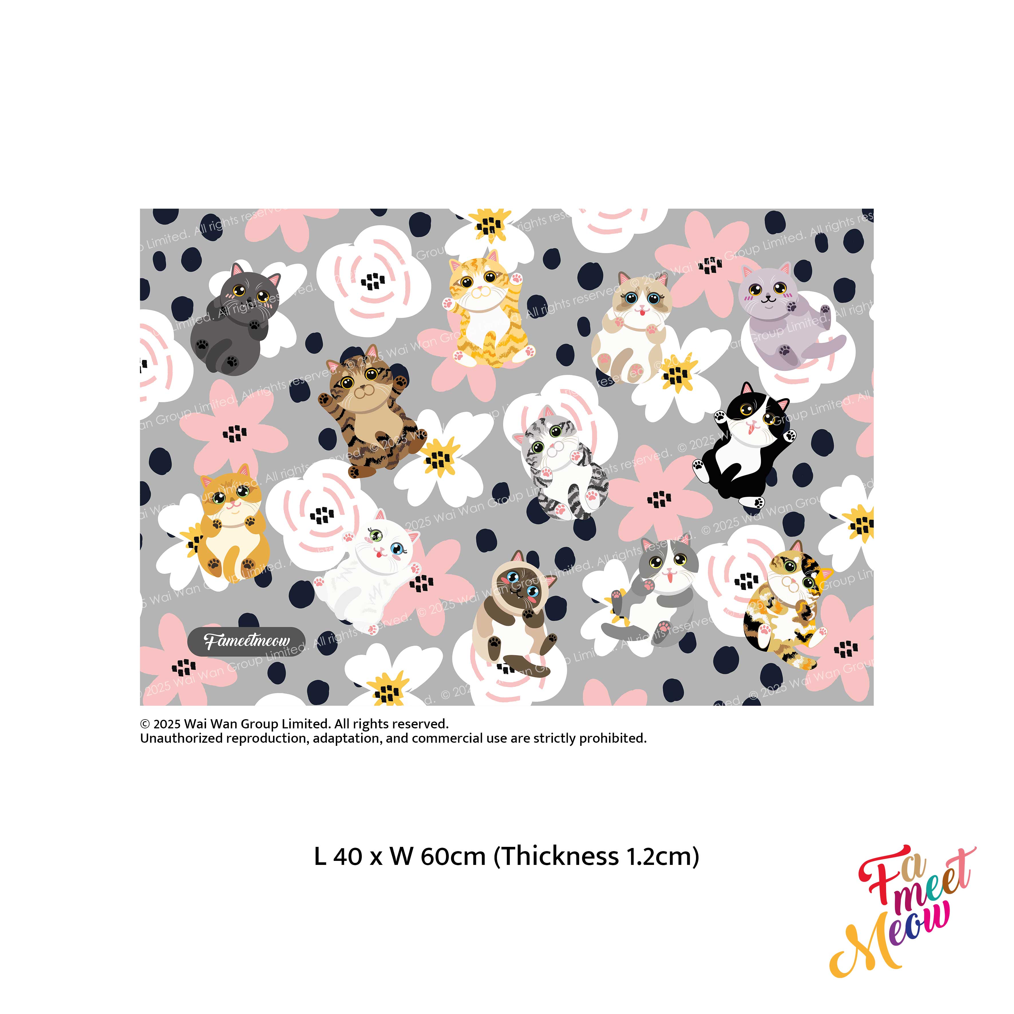 室內門墊 - Fluttering Flower Cats