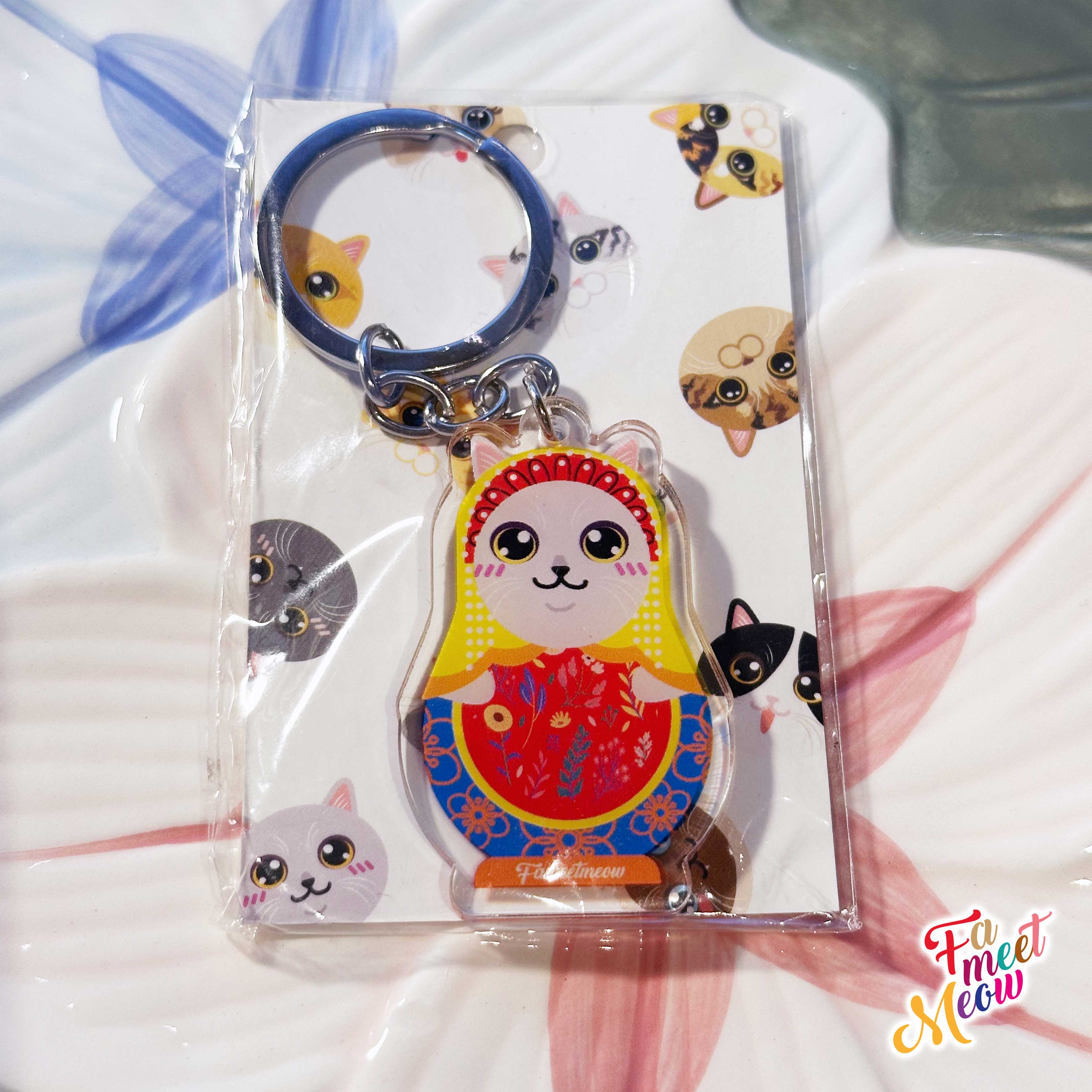 鎖匙扣 - Matryoshka 丁香色英國短毛