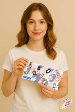 Load image into Gallery viewer, Pencil Case - Fluttering Flower Cats (Pink)
