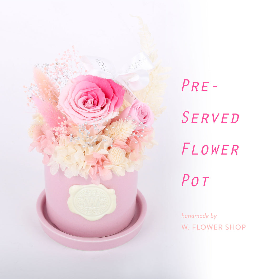 Preserved Flower Pot - Pink