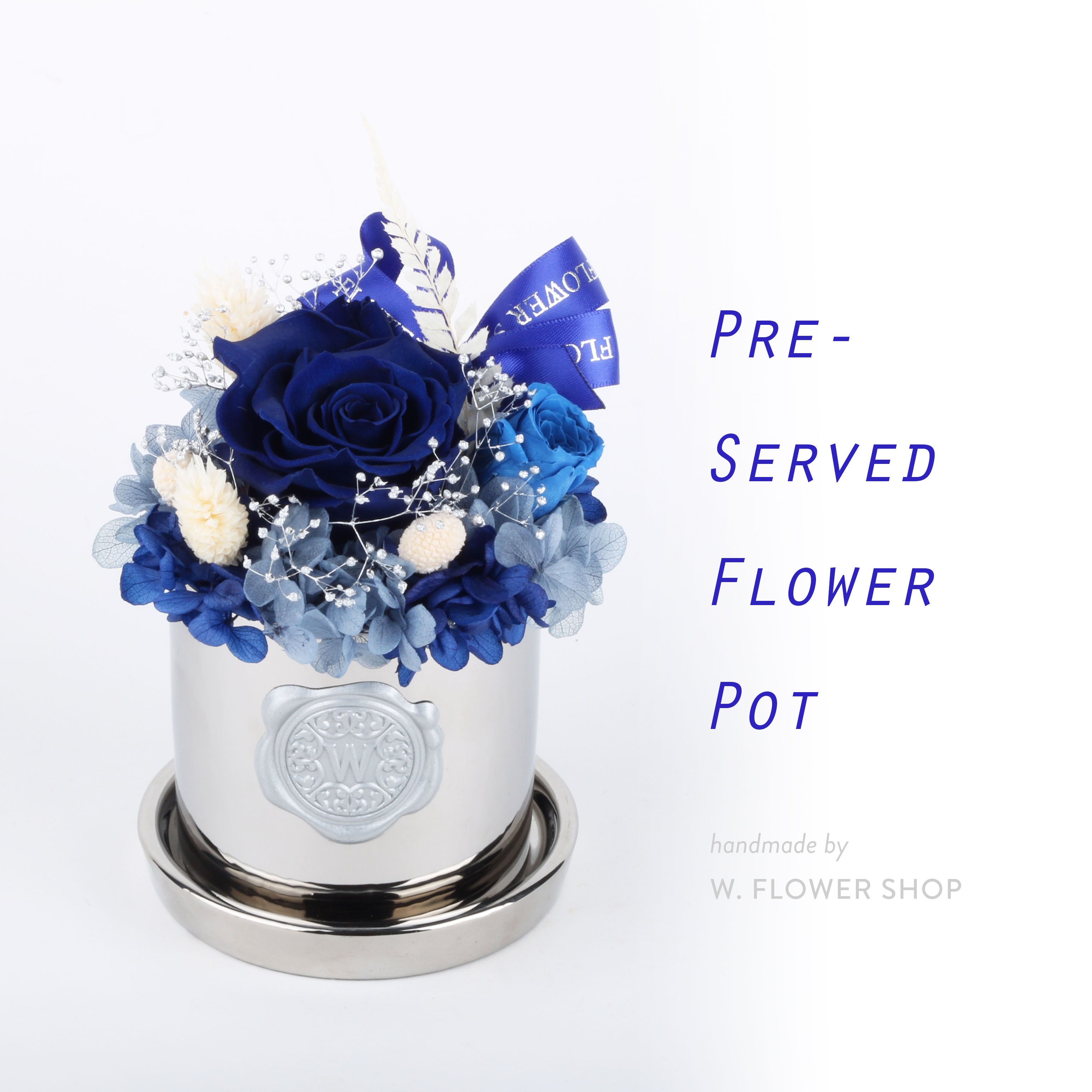 Preserved Rose Pot - Royal Blue