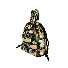 Load image into Gallery viewer, Drawstring Bucket Bag - Floral (Black)

