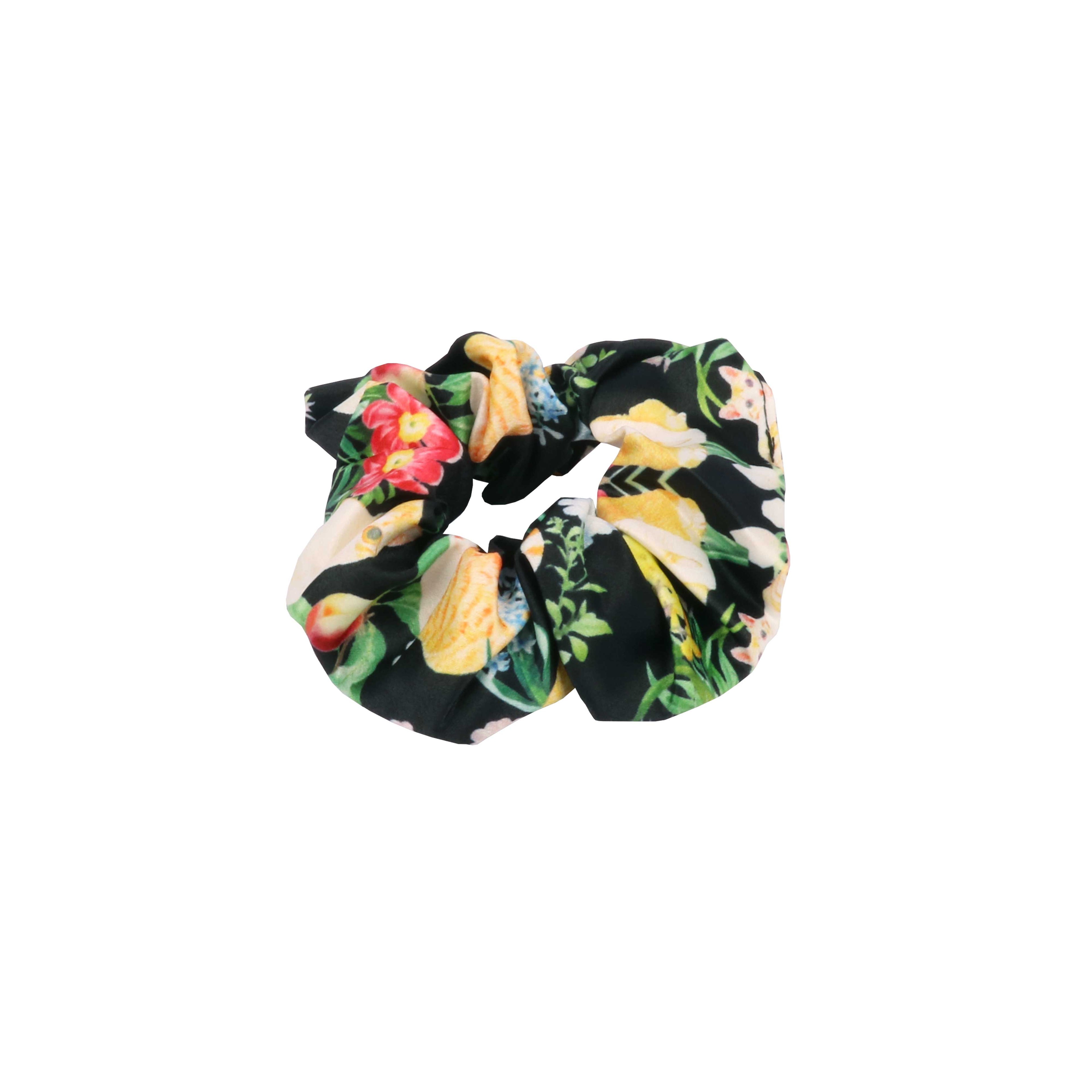 髮圈束 - Floral (黑色)